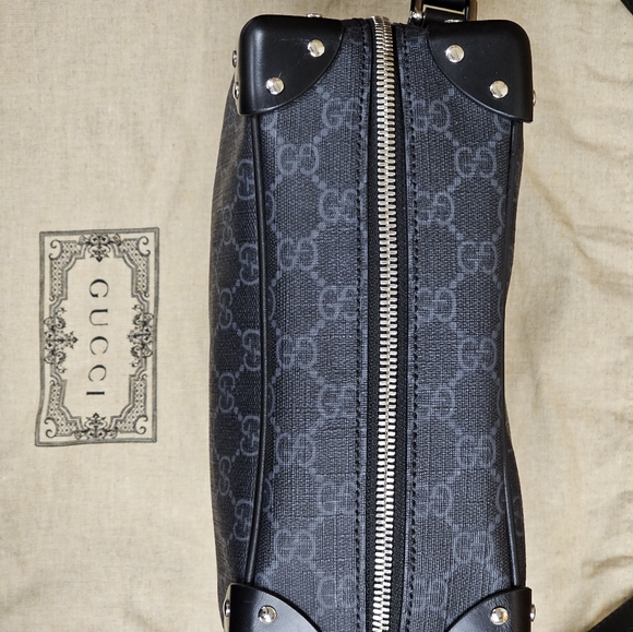GUCCI GG Shoulder Bag With Leather Details - Picture 5 of 10